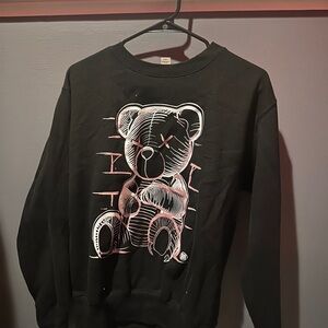 Black Graphic Bear Sweater